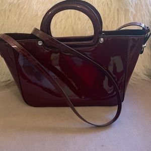 Zara burgundy patent bag